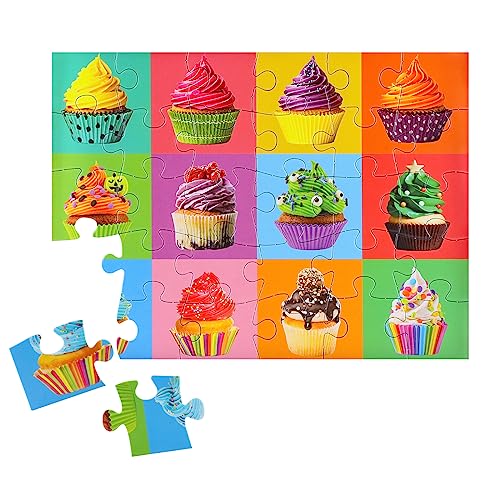 sunhigh Dementia Puzzles for Elderly, 30 Piece Cupcakes Jigsaw Puzzle, Alzheimer’s Products and Activities for Seniors