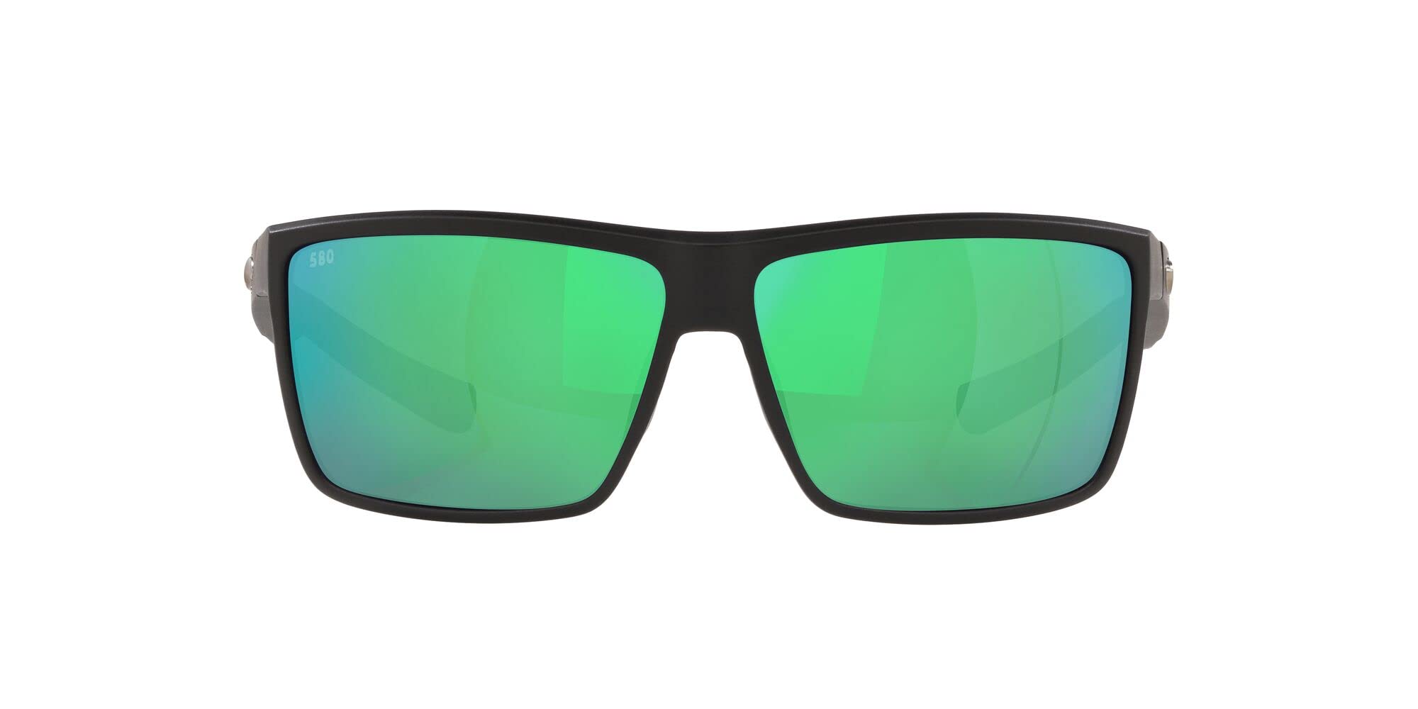 Costa Del Mar Mens Rinconcito Rectangular Sunglasses, Matte Black/Green Mirrored Polarized-580G, 60 mm
