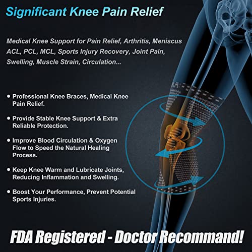 NEENCA Copper Knee Brace for Knee Pain, Knee Support with Patella Pad & Side Stabilizers, Compression Knee Sleeve for Sport, Workout, Arthritis, ACL, Joint Pain Relief, Meniscus Tear- FSA/HSA Eligible