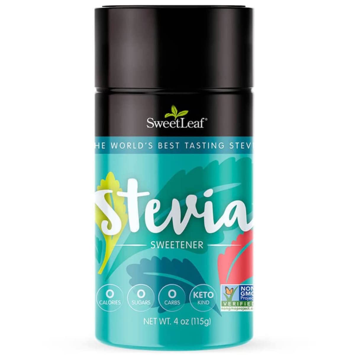 SweetLeaf Stevia Powder Shaker Jar - Zero Calorie Sweetener with Stevia Leaf Extract, No Artificial Sweetener Additives, Sugar Free, Keto Friendly, Non GMO, Gluten Free - 4 Oz (Pack of 1)