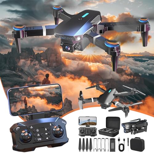 Generic Drone with Camera, 1080P HD RC Drone WiFi FPV Foldable Drone, 3 Flight Speed, Altitude Hold, Headless Mode, RC Quadcopter for Beginners Adults, Kids Toy Lightning Deals Of Today