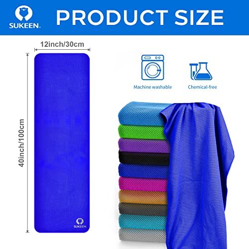 Sukeen Cooling Towel for Neck and Face(40"x12"),Ice Towel,Soft Breathable Chilly Towel,Microfiber Towel for Yoga,Sport,Running,Gym,Workout,Camping,Fitness,Workout & More Activities