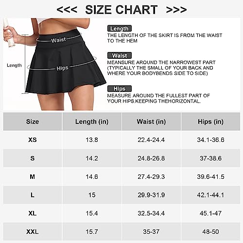 GGOV Womens Flowy Tennis Golf Skirts Built in Shorts Active Athletic Exercise Sports Workout Wear Skirts Skorts for Women Black