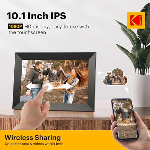 KODAK 10.1 Inch WiFi Digital Picture Frame,1280x800 HD IPS Touch Screen, Electronic Smart Photo Frame with 32 GB Memory, Auto-Rotate, Instantly Share Photos/Videos from Anywhere