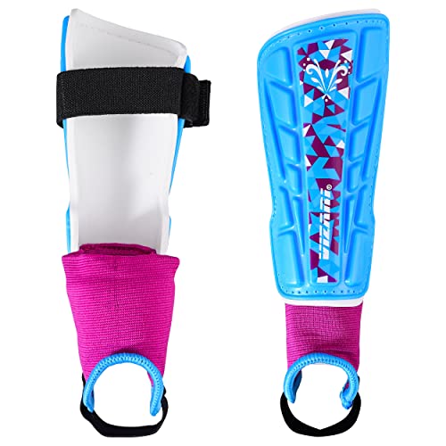 Vizari Frost Soccer Shin Guards - Unique Graphic Lightweight PP Shell - Hard Shell Protection - Foam-Padded Football Shin Pads for Comfort - Adult and Kids Soccer Shin Guards with Adjustable Straps