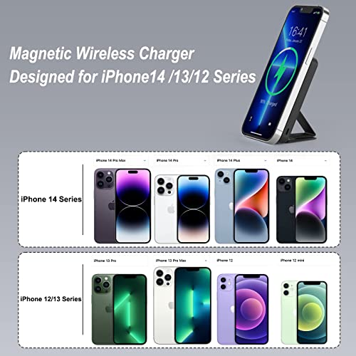 AOGUERBE Magnetic Power Bank, 10000mAh Foldable Wireless Portable Charger with USB-C Cable LED Display, Mag-Safe Battery Pack 22.5W PD Fast Charging for iPhone 16/15/14/13/12 Pro/Pro Max/Plus/Mini