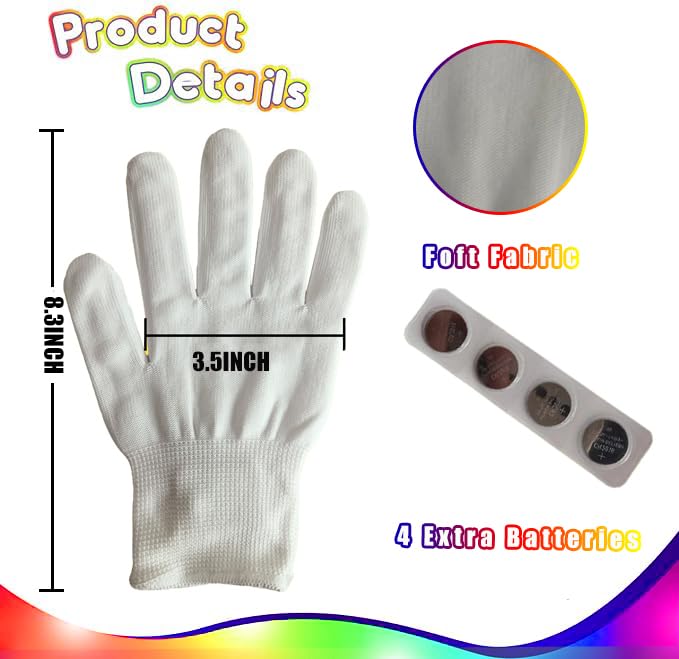 COLEDRE LED Gloves 12 Colors Girls Boys Toys Age 6-8 8-12 Years Old Stocking Stuffers Light Up Gloves for Kids Cool Fun Costumes Gifts for Halloween Christmas Carnival Birthday Parties (1 Pair M)