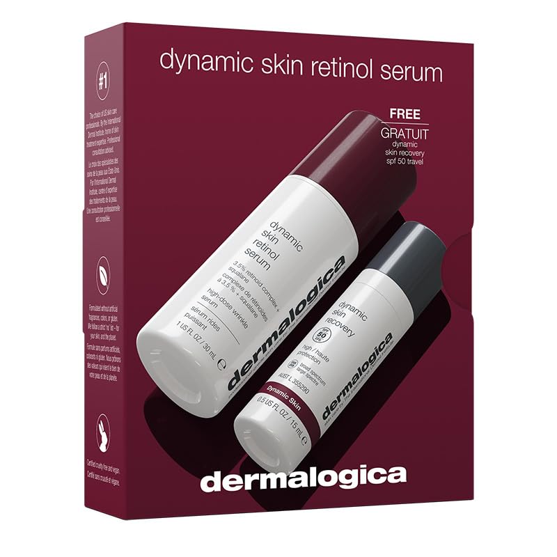Dermalogica Dynamic Defense Duo, Retinol Face Serum and SPF Moisturizer Skin Care Set - Reduce the Signs of Skin Aging