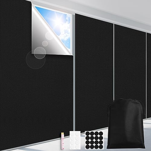 FADOTY 100% Blackout Window Cover 40" x 57" Travel Blackout Window Shades Portable Blackout Shades for Nursery Bedroom Dorm Room, No Drill Window Privacy Film, Light & UV Block for House