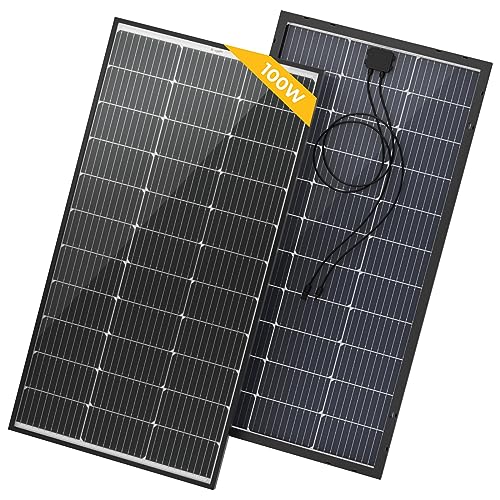 BougeRV 200 Watts Bifacial Solar Panel 10BB Cell, 23% High Conversion Rate, Work with 12 Volts Charger for RV Camping Home Boat Marine Off-Grid (1 PCS)