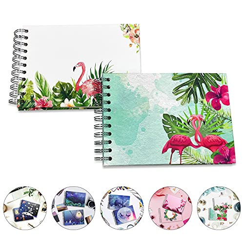 LOADWRITE Small Photo Album 2 Packs, 8'' x 5.8'' Stick Book DIY Scrapbook Memory Book 20 Self Adhesive Pages for Wedding, Baby Shower Growth, Travel