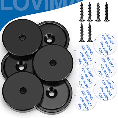 LOVIMAG Strong Magnets, 3 Different Size Neodymium Cup Magnets, 12Pcs Black Heavy Duty Magnets with Countersunk Hole and Screw for Wall Mounting, Holding Tools Lifting, Cruise, Fridge, Cabinet Magnets