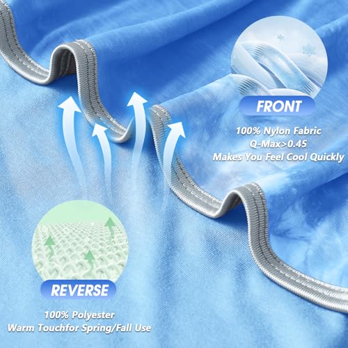 inhand Cooling Throw Blanket, Summer Blankets for Hot Sleepers & Night Sweat, Thin Blanket Cold Cool Lightweight Couch Bed, Light All Season Use