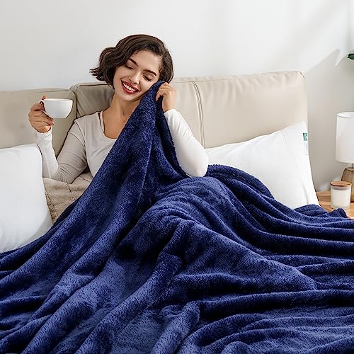 Berkshire Blanket Classic Extra-Fluffy™ Plush Blanket, King Size Bed Blanket, Soft Fuzzy Fluffy Long Hair Blanket for Couch Sofa Bed, Peanut, 90x108 Inches