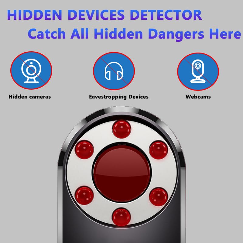 Hidden-Camera-Detectors KIKIJANE Anti-spy Hidden Devices Cameras Bug Detector Anti-thief Eavesdropping Devices Finder RF Scanner Wireless Signal Detector Camera Finder for Travel Home Hotel Airbnb Car