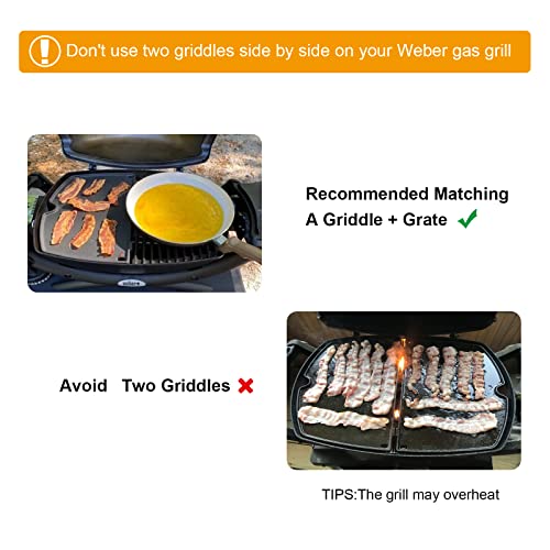 6558 Cast Iron Cooking Giddle for Weber Q100 Q120 Q140 Q1000 Q1200 Q1400 Series Grill,Griddle Plates Accessories for Weber Q100 Series Gas Grill