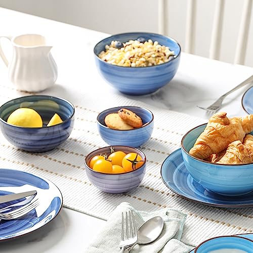 Selamica Ceramic Small Bowls, 4 OZ Dipping Bowls, 3.5 Inch Mini Bowls for Ice Cream Dips Side Dishes, Microwave Dishwasher Safe, Set of 6, Gradient Blue