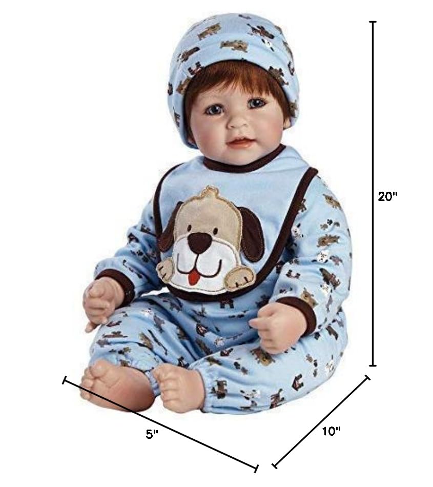 Adora Realistic Baby Doll Woof! Toddler - 20 inch, Soft CuddleMe Vinyl, Red Hair, Blue Eyes