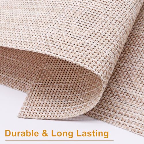 GDFYMI Placemats Set of 6, Washable Non-Slip Placement Mats for Dining Table Heat Resistant PVC Placemat 18"x12", Beige