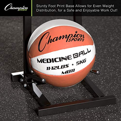 Champion Sports MBR1 Medicine Ball Tree Black, 14 Inch L X 11 Inch W X 52 Inch H