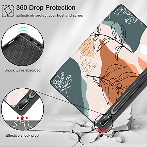 Tuiklol Case for Samsung Galaxy Tab S9 FE (5G) 10.9 inch & Tab S9 11 Inch 2023 Release Built-on S-Pen Holder, Slim Hard Shell Case Smart Trifold Stand Cover Auto Wake/Sleep,Lion