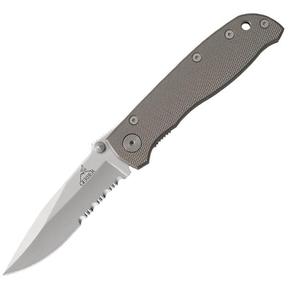 Gerber Gear Air Ranger Folding Pocket Knife for Hunting and Outdoors, Serrated Edge Blade, Grey