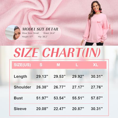 Oversized Sweatshirt for Women Crew Neck Fleece Sweatshirt Casual Long Sleeve Pullover Tops Trendy Clothes Wine Red