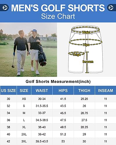 Outdoor Ventures Men's Golf Shorts 11" Inseam Classic-Fit Flat Front Stretch Casual Shorts with Pockets Summer Hiking Travel Black