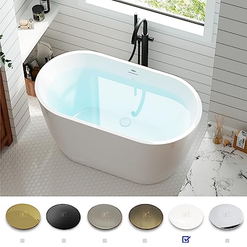 FerdY Nami 67" Acrylic Freestanding Bathtub, V Shape Freestanding Soaking Acrylic Bathtub, Modern White, cUPC Certified, Chrome Drain and Classic