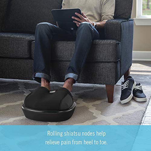 Homedics Shiatsu Air Max Foot Massager, Air Compression Massage, Deep-Kneading Rolling Massage, Soothing Heat, Pain Relief and Muscle Recovery, Relaxes Feet, Spa Therapy for Home or Office