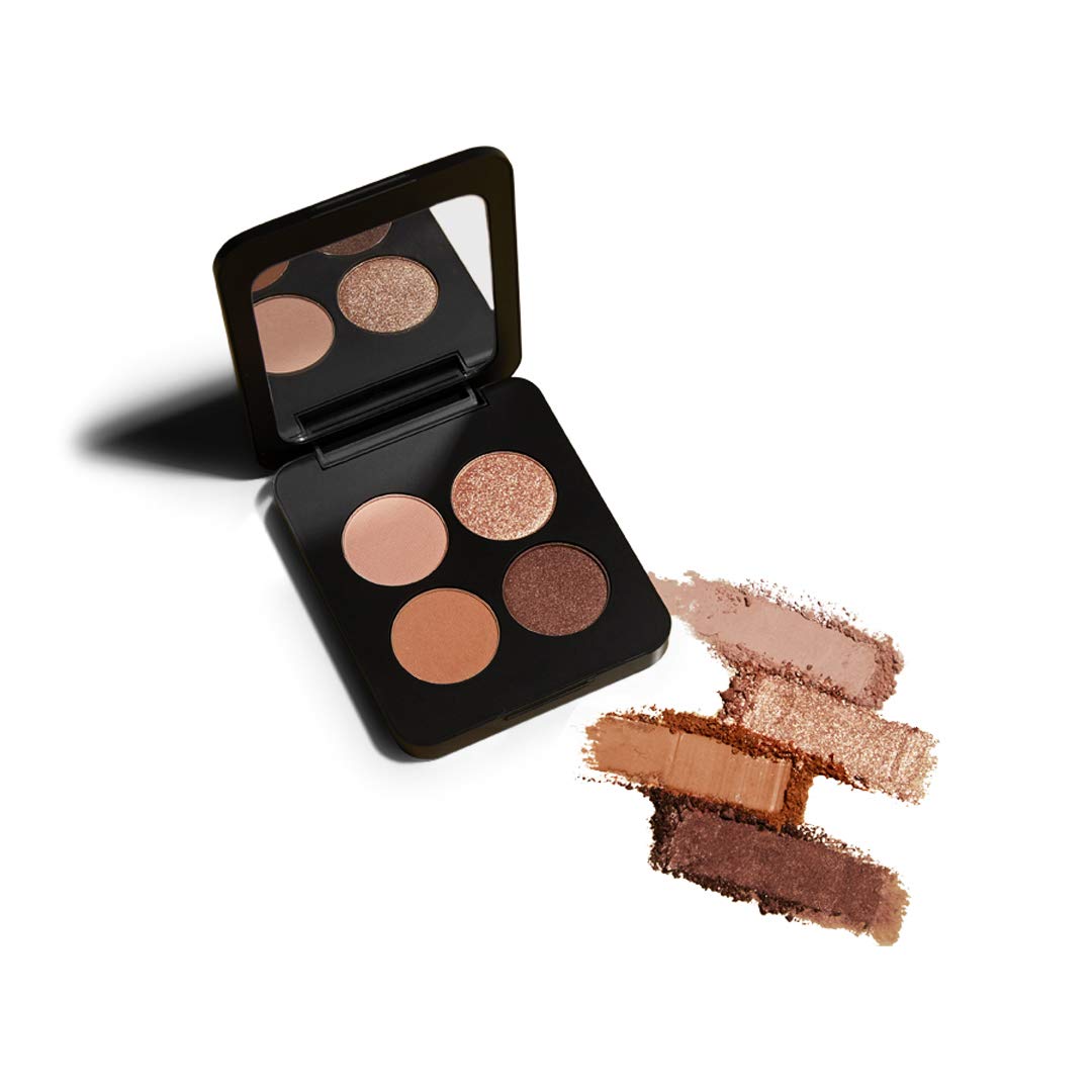 Youngblood Clean Luxury Cosmetics Natural Pressed Mineral Quad Eyeshadow, Sweet Talk | Pigmented Quad Matte and Shimmer Eyeshadow Palette Compact | Cruelty Free, Paraben Free, Gluten-free