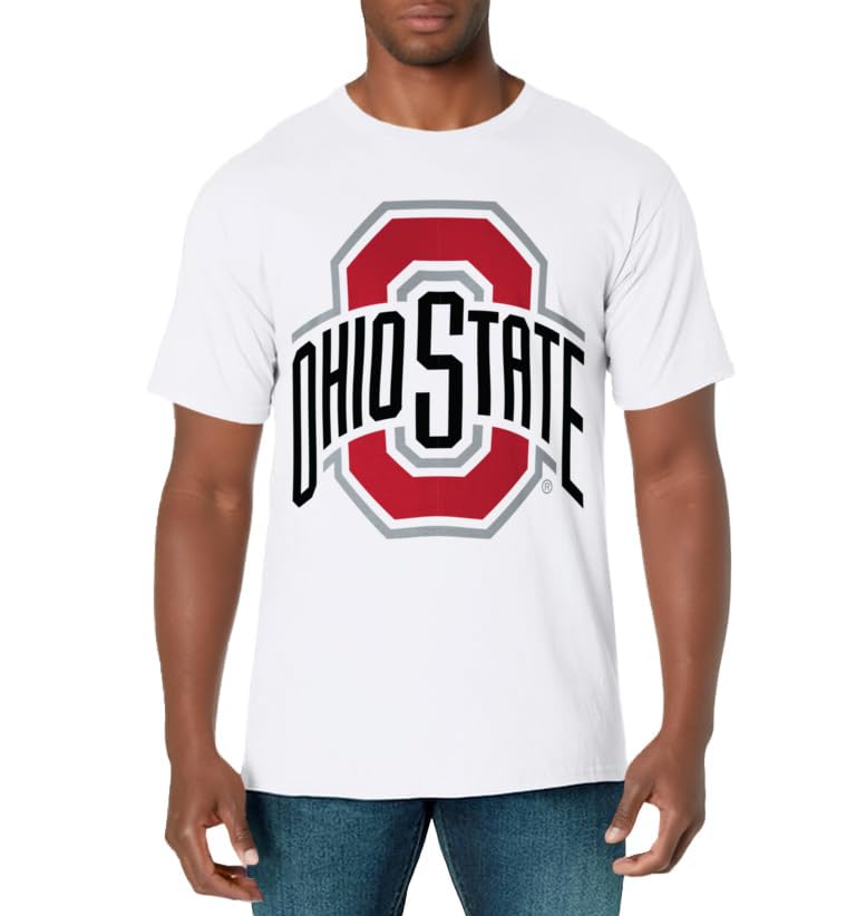 Ohio State Buckeyes Mens Icon Logo Officially Licensed White T-Shirt