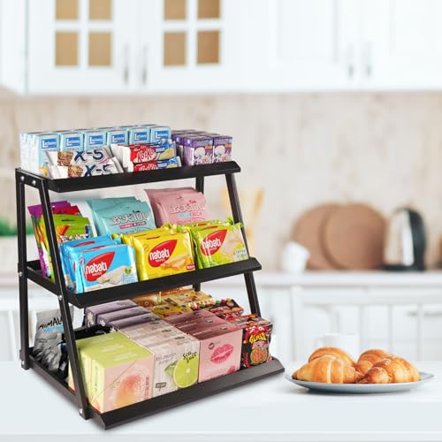 WWN 3 Tier White Candy Display - Snack holder with snack holder - Display Stand for Vendors- Cupcake display stand –Tabletop Shop Retail Display (WHITE)