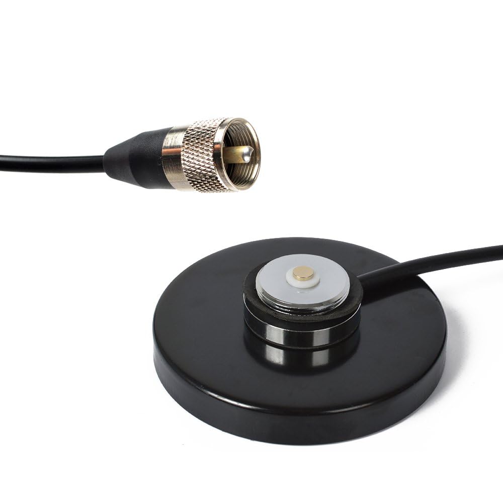 HYS TC-MB90 NMO Mount Magnetic Base for Car Bus Taxi Mobile Radio Antenna W/5M(16.4ft) RG58 Coaxial Cable PL-259 Plug