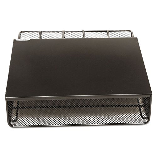 Safco Products Coffee and Sugar Organizer 3274BL Hospitality Tray, Home, Office, & Hotel, 1 Drawer, Black, 12"W x 11"D x 3 ¼"H