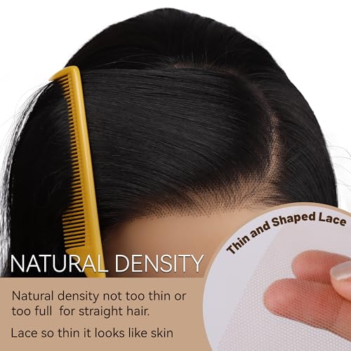 BLL Synthetic Lace Front Wig,13x4 Synthetic Lace Wig Pre-Plucked Long Straight Glueless 1B Black Wig For Black Women 26inch Ready to Wear Wigs Beginner Friendly
