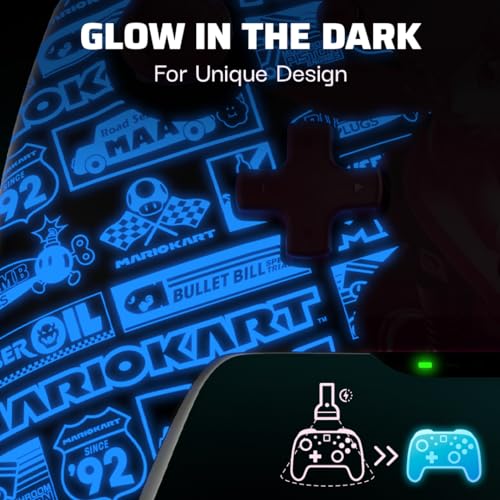 PDP REMATCH GLOW Enhanced Wireless Licensed Nintendo Switch Pro Controller, Rechargeable 40 hour battery power, Customizable Gaming Buttons, 30-foot Range: Mario Kart Grand Prix Princess Peach (Pink)