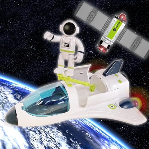 COOLDUCK Space Toy Set for Boys Girls, Kids' Play Spaceships, Space Shuttle, Space Capsule, Space Rover, Space Station, Astronauts Figure, Rocket Toys for any Interstellar Mission Adventure