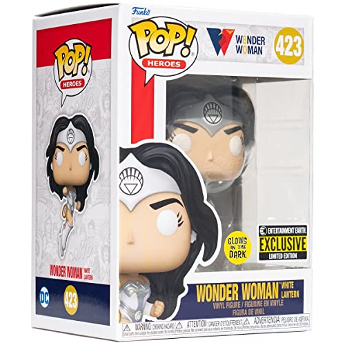 Wonder Woman 80th Anniversary White Lantern Glow-in-The-Dark Pop! Vinyl Figure - Entertainment Earth Exclusive (Bundled with EcoTek Protector Case to Protect Display Box)