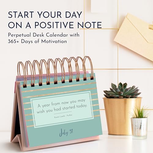 RYVE Motivational Calendar - Daily Flip Calendar with Inspirational Quotes - Motivational Gifts for Women, Inspirational Desk Decor for Women, Office Decor for Women Desk, Office Gifts for Women