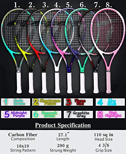 Teloon Sensus Series | Triple Shock Absorption | Adult Tennis Racquet, Women Tennis Racket Includes Bag Cover, Shock Absorber, Tennis Grip (Flame Red)