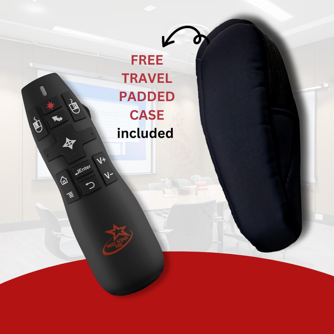 Wireless Powerpoint Presentation Remote Clicker and Keynote Presenter with Wireless Mouse (PR-820) from Red Star Tec