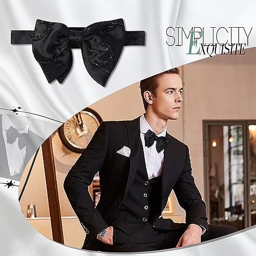 SKEPO Fashion Mens Flower Pattern Adjustable Neck Floral Bowtie Bow Tie for Wedding Anniversary Christmas