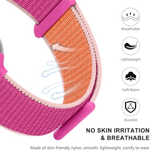 Getino Nylon Band Compatible with Apple Watch Bands 44mm 42mm 45mm 46mm 49mm 40mm 41mm 38mm Women Men, Breathable Soft Weave Stretchy Sport Strap for iWatch Series 10 9 8 7 6 5 4 3 SE Ultra 2 1, Gray