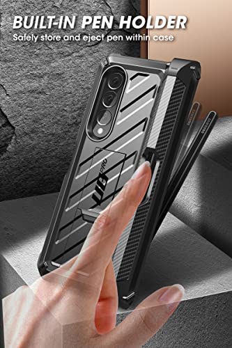 SUPCASE Unicorn Beetle Pro Series Case for Samsung Galaxy Z Fold 3 5G (2021), Full-Body Dual Layer Rugged Case with Built-in Screen Protector & Kickstand & S Pen Slot (Black)