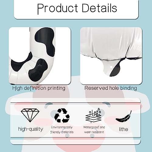 Cow Balloons,Cow Print Balloons,Number Balloons 0-9 for Cow Party Decoration,Funny Farm Balloons for Children's Birthday Farm Party Wedding Anniversary Decoration Supplies (Number 0)