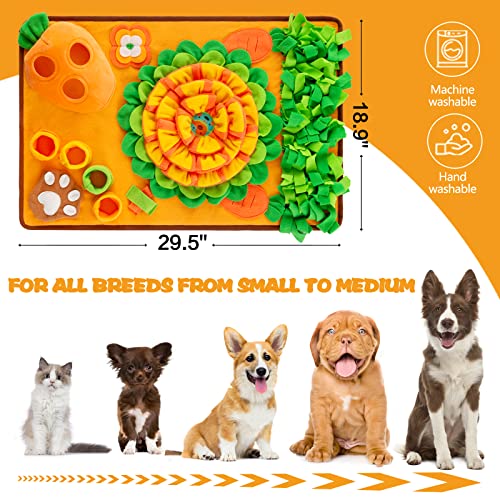 ZMUBB Pet Snuffle Mat for Dogs Sniff Mat Nosework Feeding Mat Slow Feeder Interactive Dog Puzzle Toys for Training and Stress Relief Encourages Natural Foraging Skills (29.5''x18.9'')