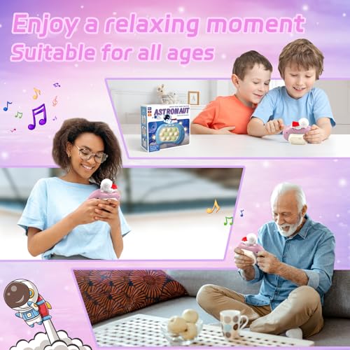 Plunack Fidget Toys Light Up Game, Handheld Games for Kids, Quick Push Bubbles Game Console, Autism Sensory Toys Birthday Gifts for Old Boys Girls Kids Teens