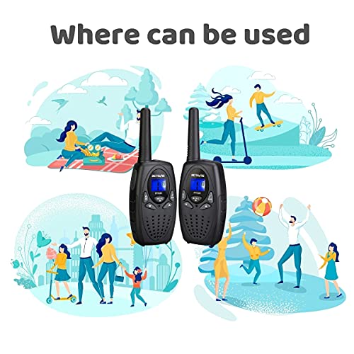 Retevis RT628 Walkie Talkies for Kids,Boys Kids Walkie Talkie,Kids Toys for 6-12 Year Old Boy Girl,Gifts for Xmas Birthday Camping Trip(Black1 Pair)