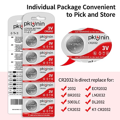 Ocvrszsw PKUNIN CR2016 3 Volt Coin Battery, CR2016 Battery for Car Key Fob, CR2016 Lithium Battery, 2016 Battery 5 Pack